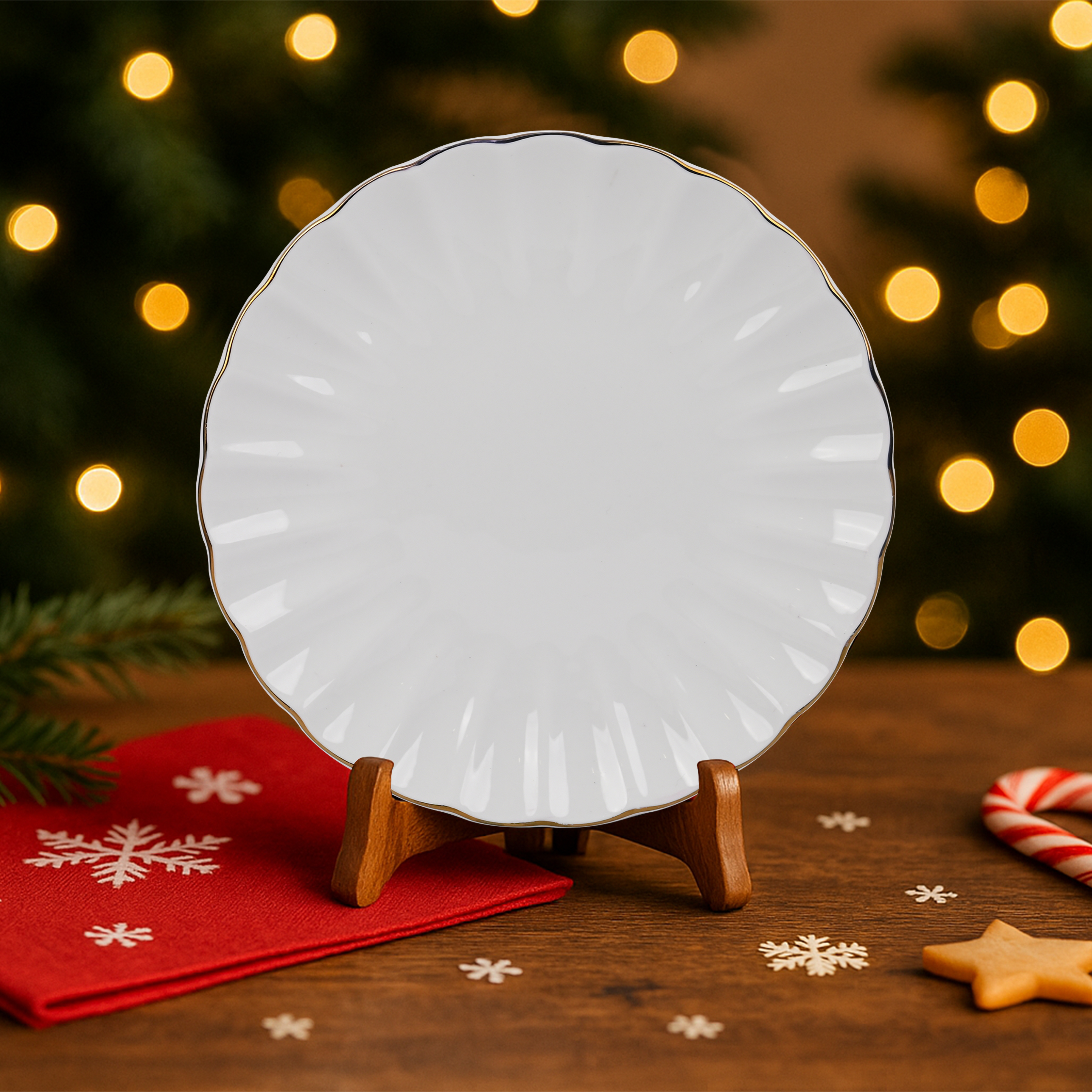 Plato 27cm Porcelana con borde Dorado Top Chef Orange