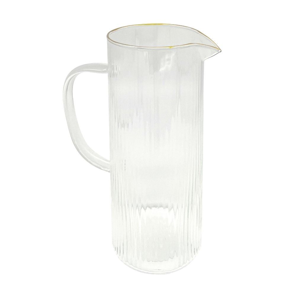 Jarra de vidrio 1.3 litros borde dorado y lineas Top Chef Orange