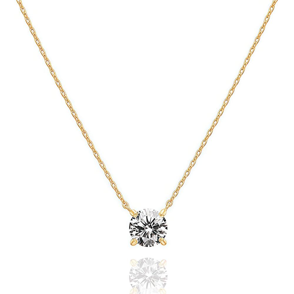 Collar Minimalista Cristal Brillante color Oro