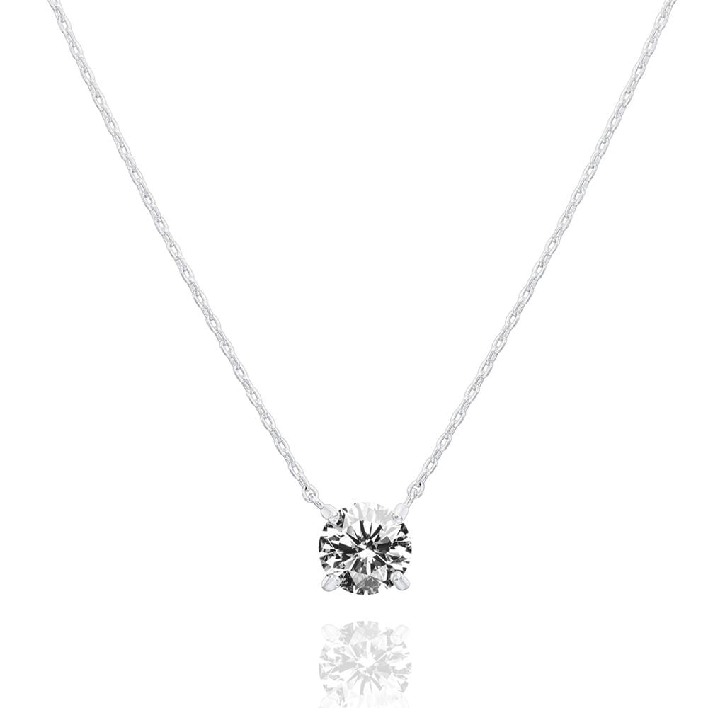 Collar Minimalista Cristal Brillante color Plata