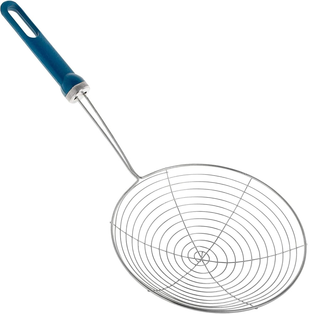 Espumadera Escurridor de aceite para Freir de acero inoxidable Mnago de Madera