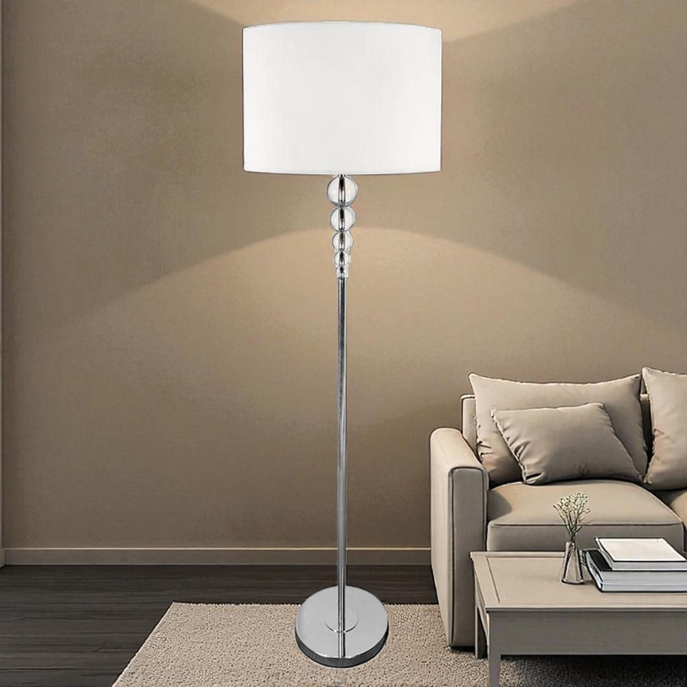 Lámpara Piso Bolas Blanca 160 cm