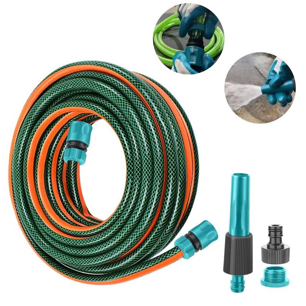 Manguera para hidrolavadora riego expandible 10m conectores rápidos Verde Manguera para hidrolavadora riego expandible 10m conectores rápidos Verde