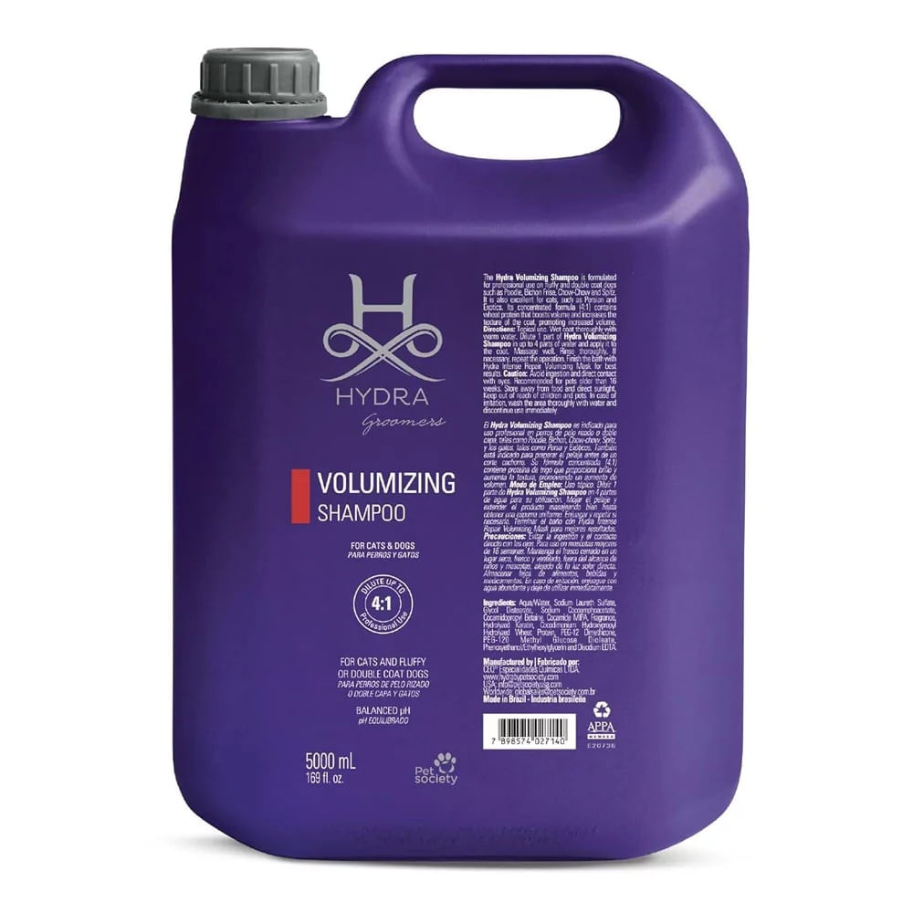 HYDRA Volumizing Shampoo 5Lt Champu para Perros y Gatos HYDRA Volumizing Shampoo 5Lt Champu para Perros y Gatos