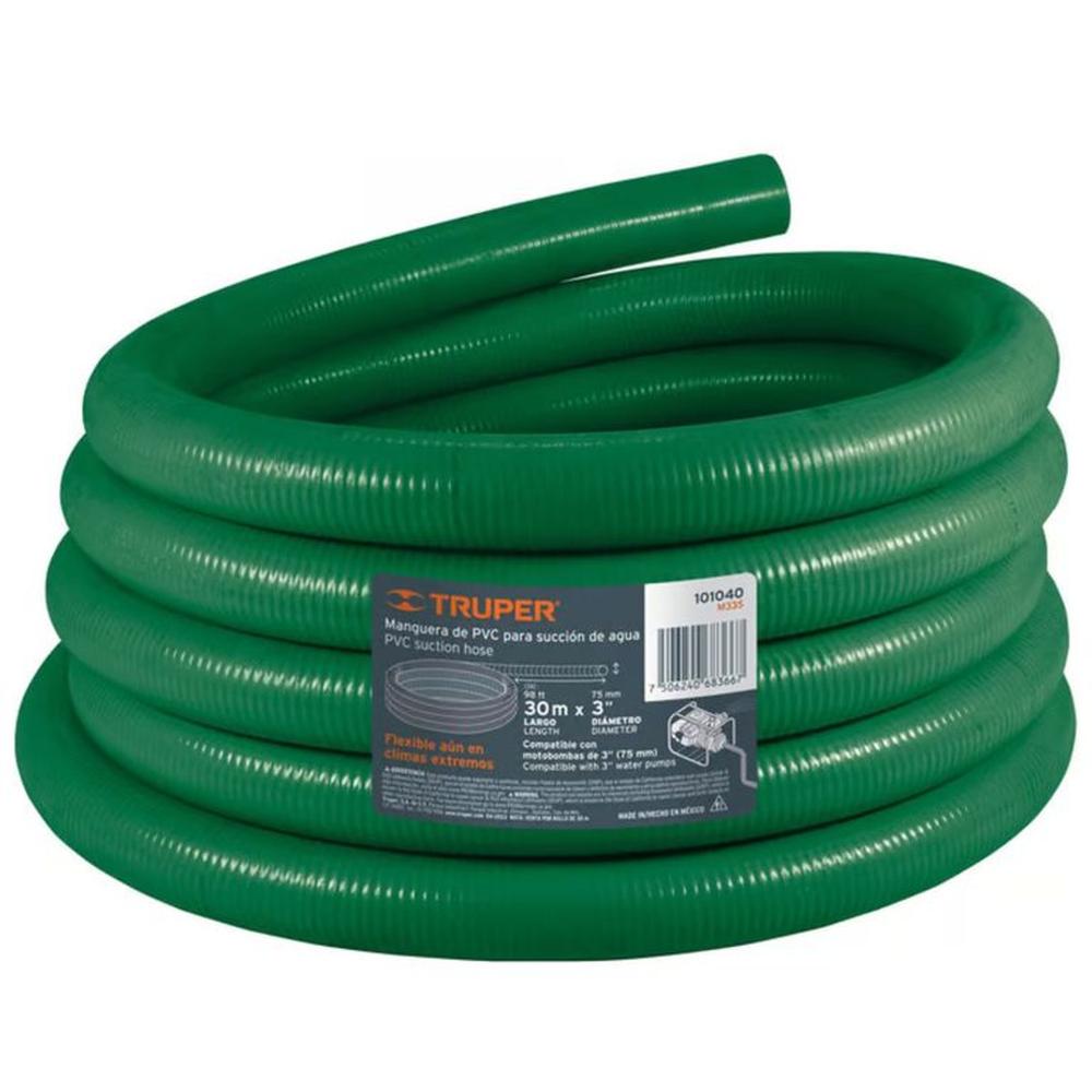 Manguera para motobomba, 3 pulgada, manguera de succion 30 metros. Verde Manguera para motobomba, 3 pulgada, manguera de succion 30 metros. Verde