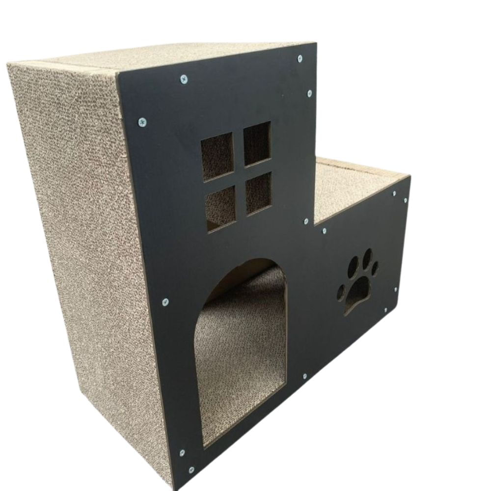 Polarita Rascador Doble Piso RSC045 Negro – Casa para Gatos Premium Polarita Rascador Doble Piso RSC045 Negro – Casa para Gatos Premium