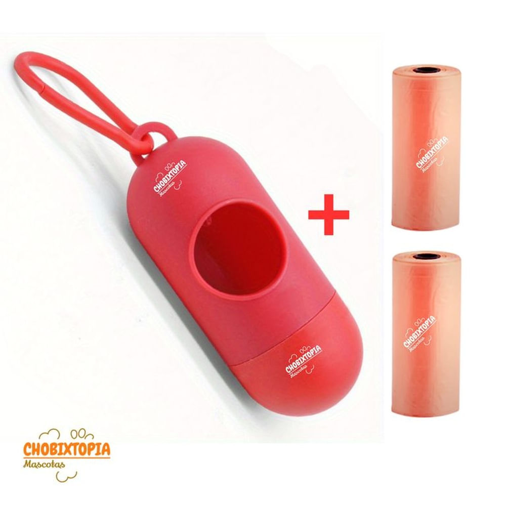 CAPSULA PORTA BOLSAS PARA DESECHOS ROJO - CON 1 REPUESTO ROJO CAPSULA PORTA BOLSAS PARA DESECHOS ROJO - CON 1 REPUESTO ROJO