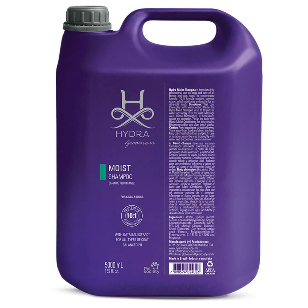 HYDRA Moist Shampoo 5000 ml Champu para Perros y Gatos HYDRA Moist Shampoo 5000 ml Champu para Perros y Gatos