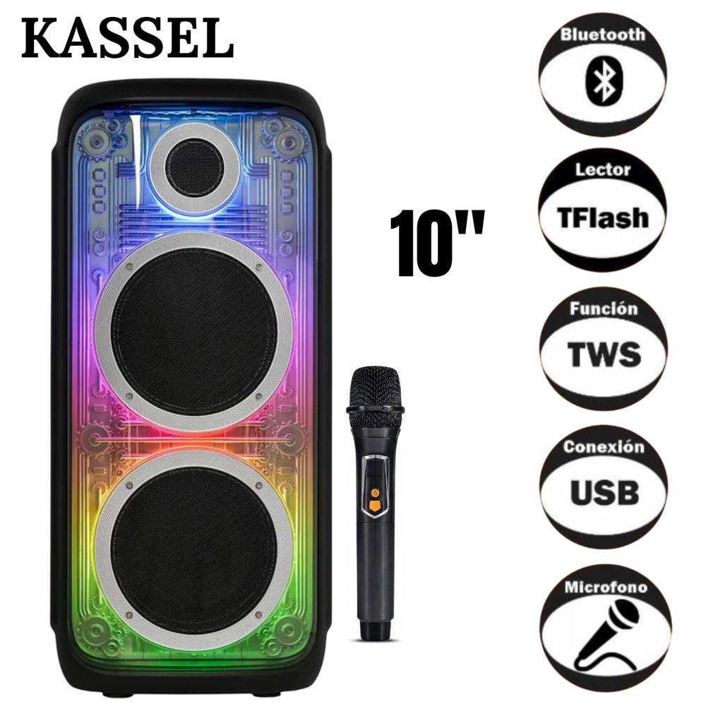 Parlante Torre Portátil Kassel K2103 02 Boufer de 10 Pulgadas Luces RGB