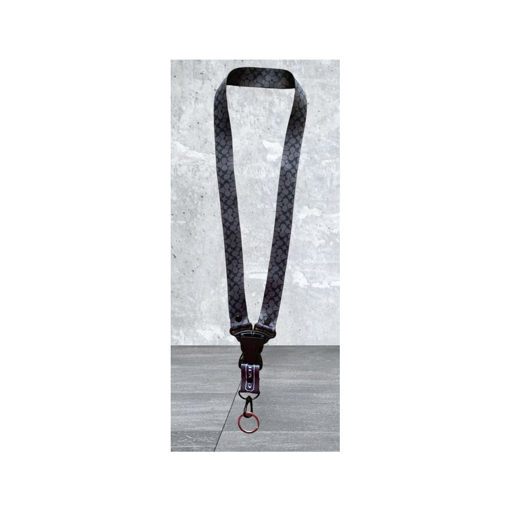 Llavero Coach Lanyard Nylon Pita Marron