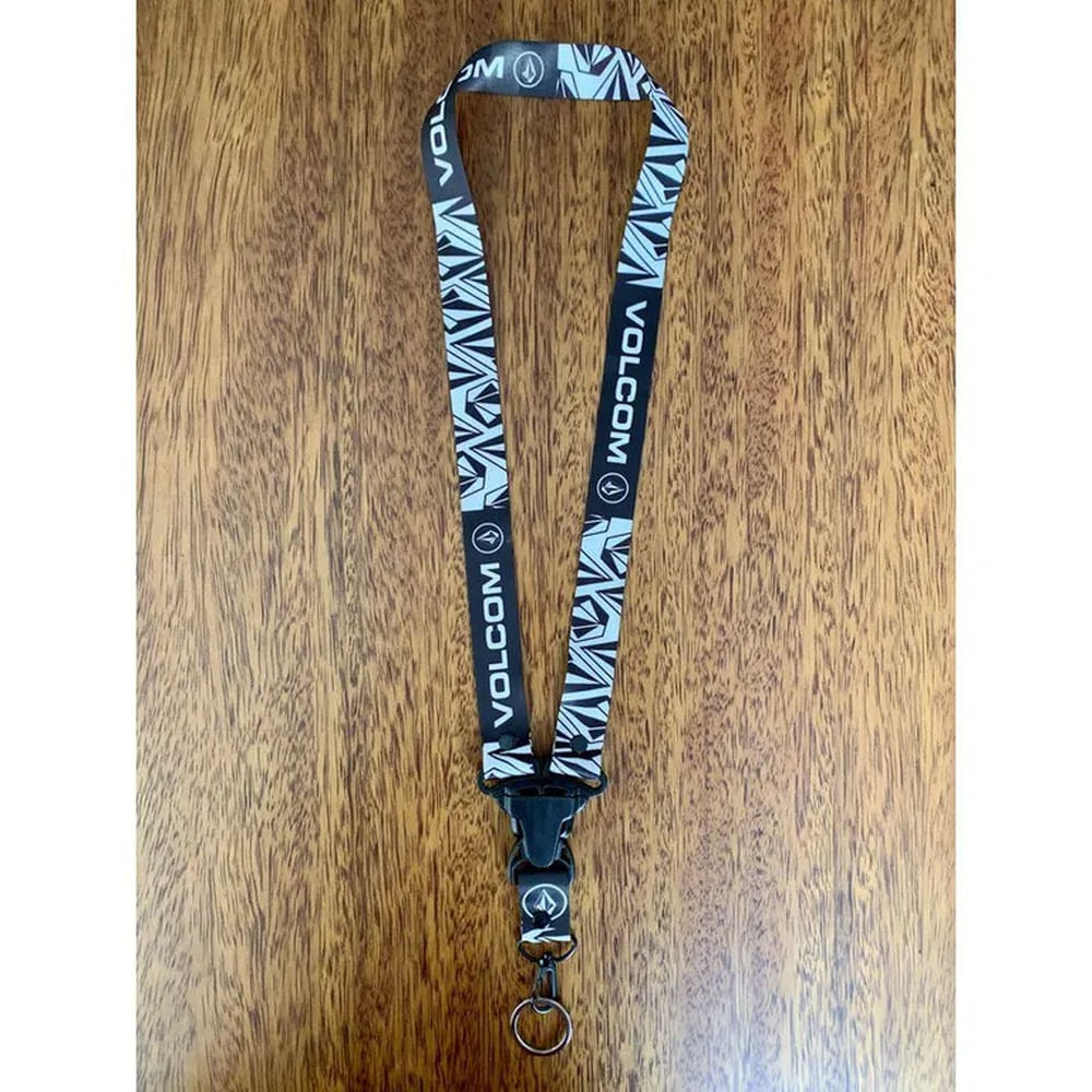 Llavero Volcom Lanyard Pita Colgador de Llaves Blanco y Negro