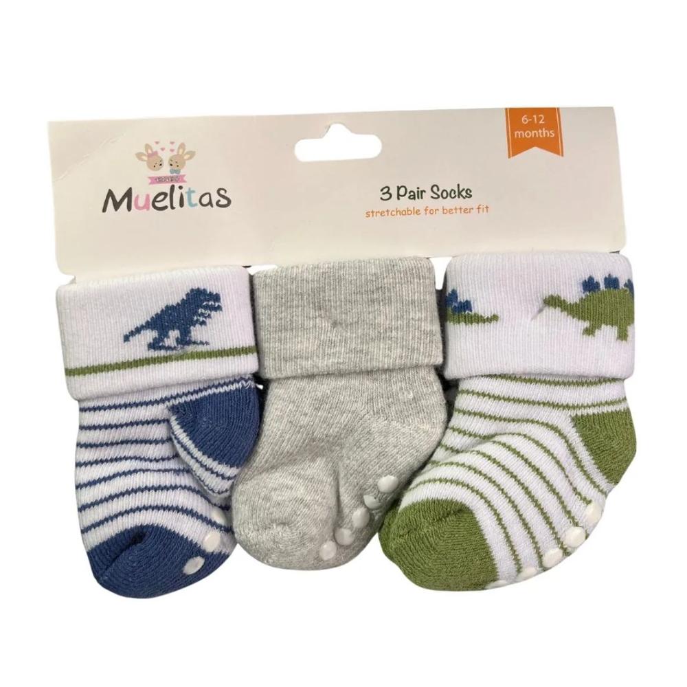 Pack 3 Medias Infantiles con Puntos Antideslizantes