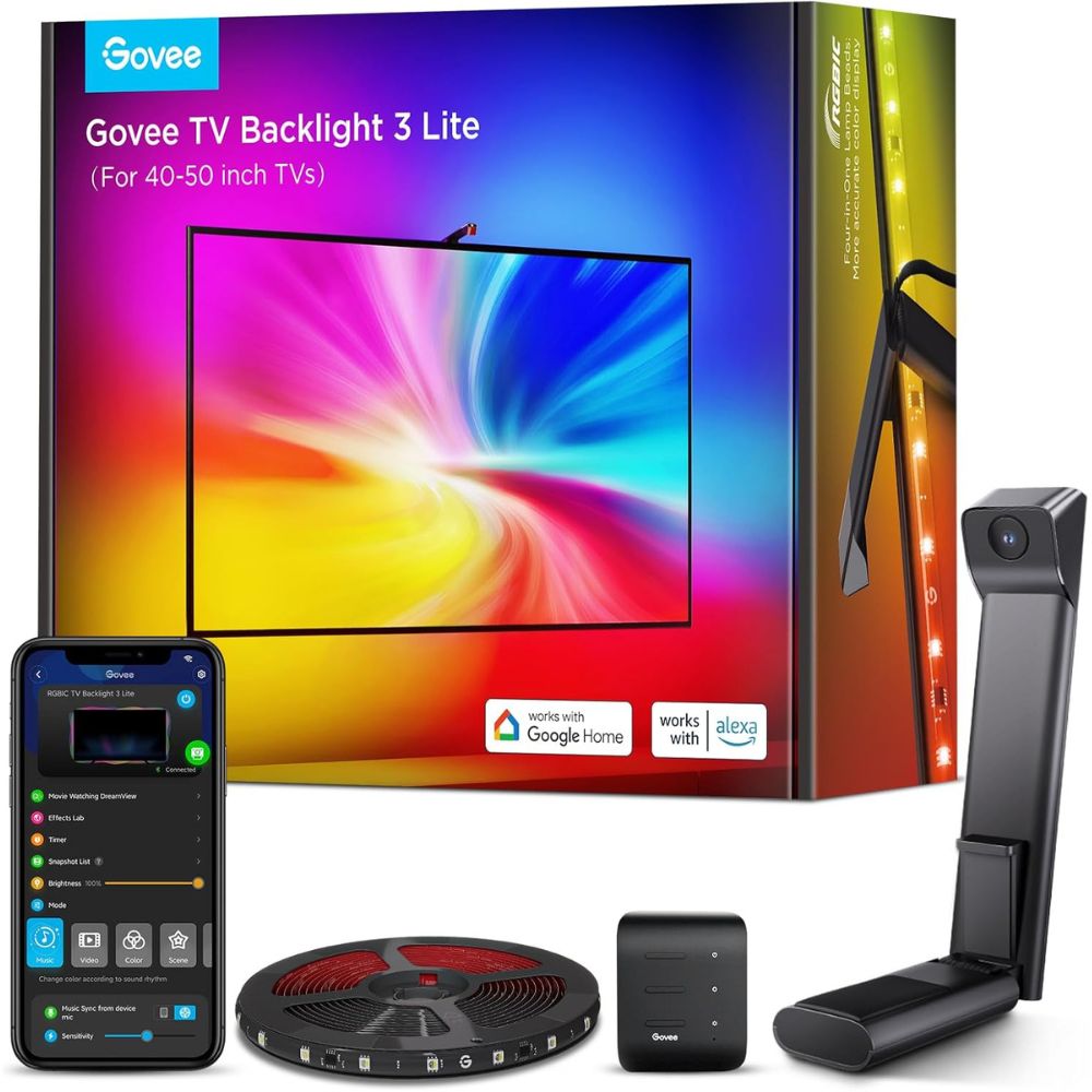 Luces Led Govee T3 Lite Para Tv 40-50 Con Retroiluminación Luz Rgb Inteligente Alexa y Wifi