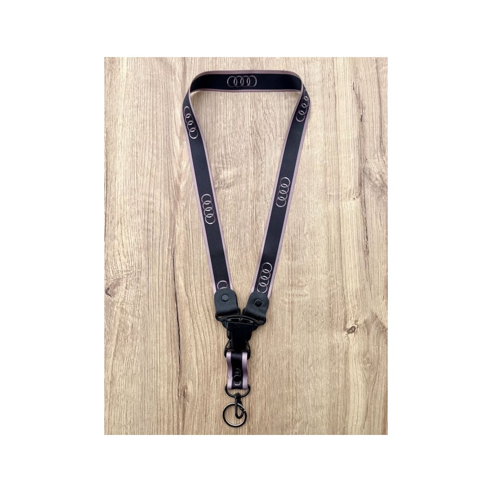 Llavero Audi Lanyard R8 Cinta TT Llaves Q8 Pita Q5 Negro