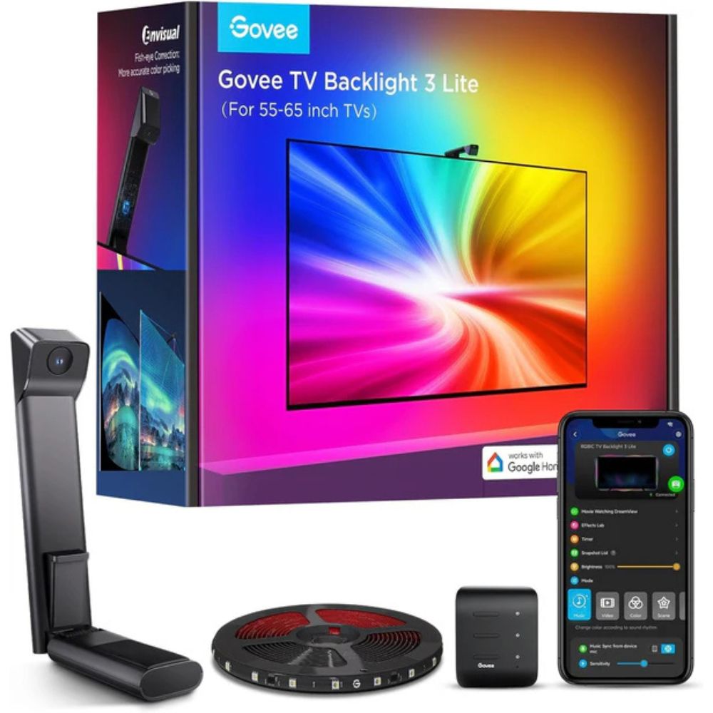 Luces Led Govee T3 Lite Para Tv 55-65 Con Retroiluminación Inteligente Wifi y Alexa