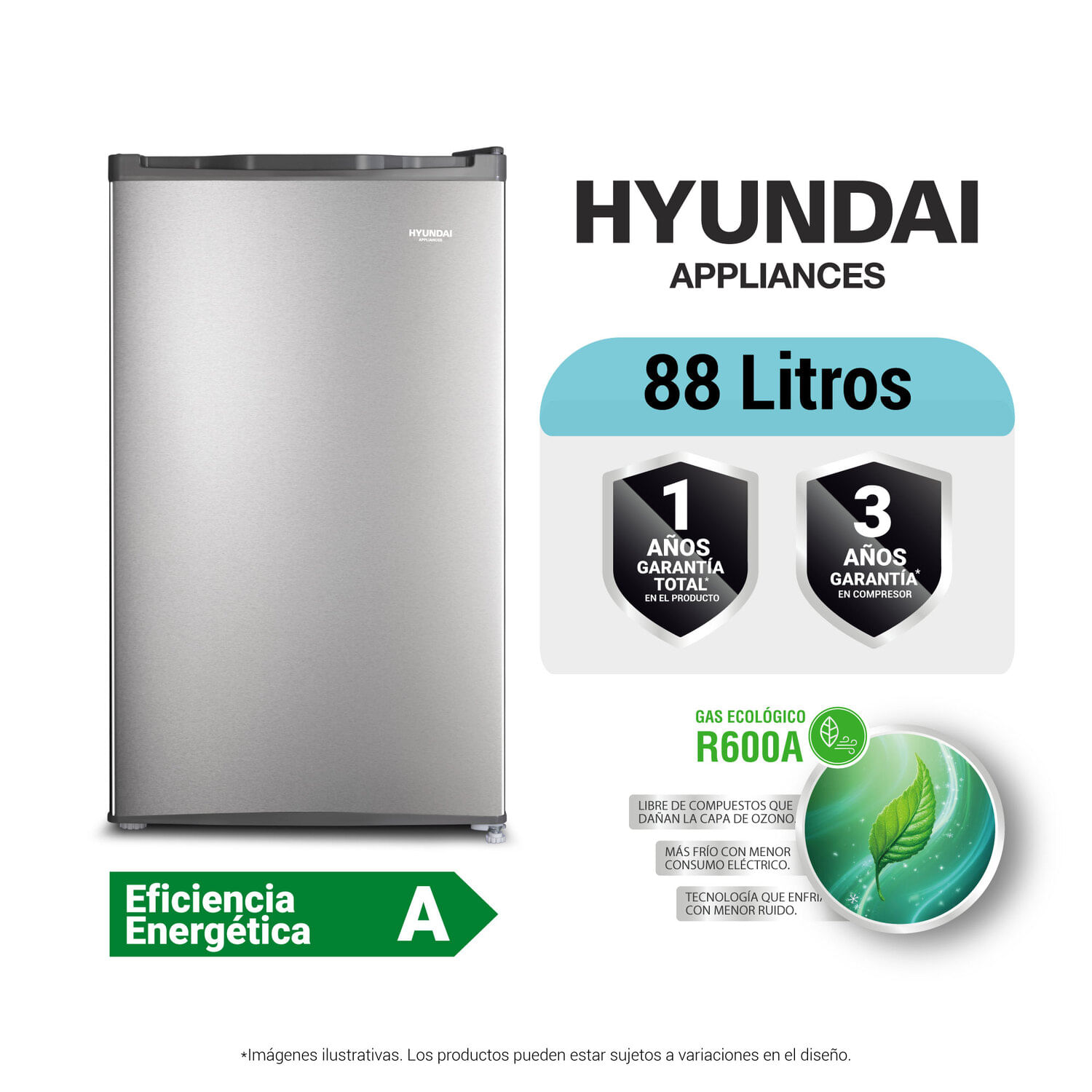 Friobar Hyundai 88 L Defrost HYRF912F Gris