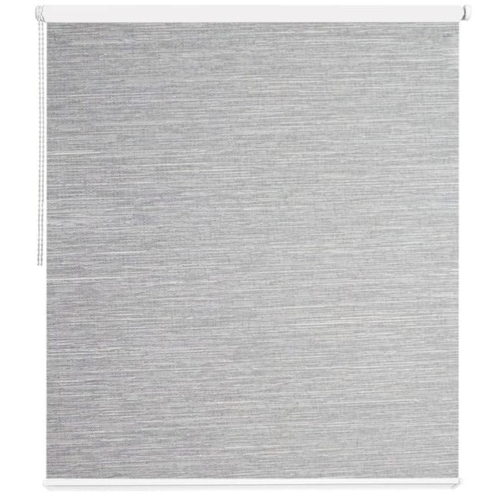 Cortina Roller Blackout Textil Rústico Gris 160cm Ancho x 140cm Alto