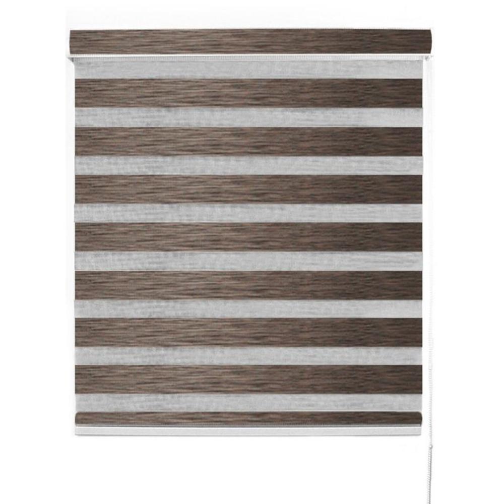 Cortina Roller Duo Premium Screen Marrón Ancho 120cm x Alto 110cm