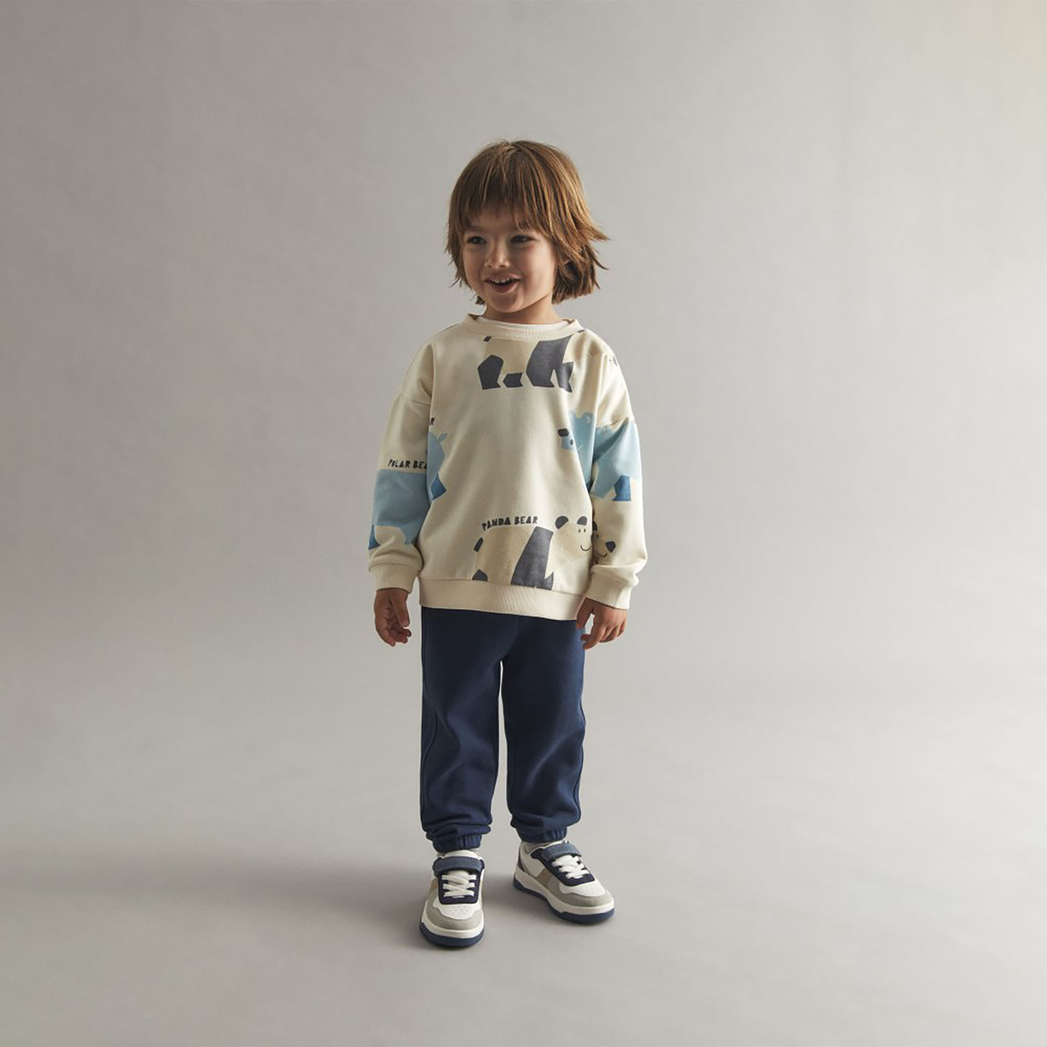 Polera Bebé Niño Sfera  Estampado Osos Crudo