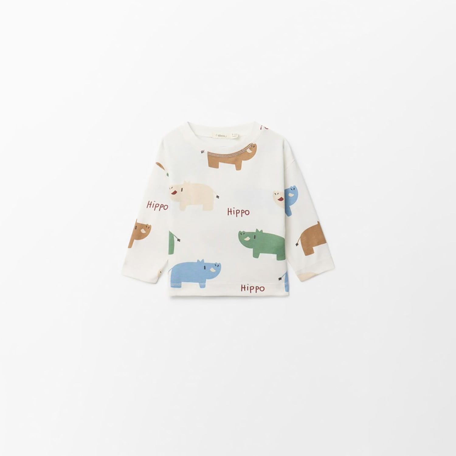 Polo Bebé Niño Sfera  Estampada Hipopotamo Crudo