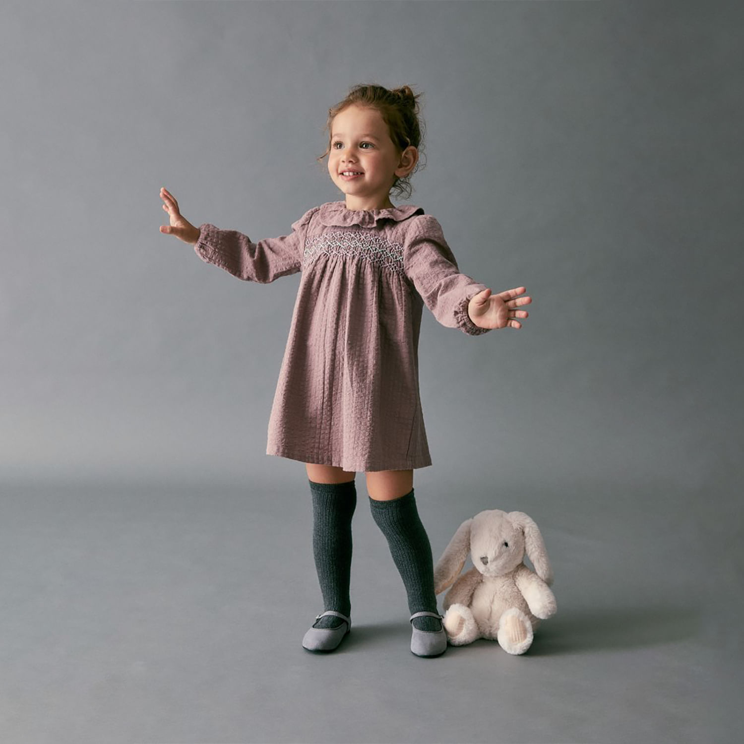 Vestido Bebé Niña Sfera Dobby Pecho Bordado Morado