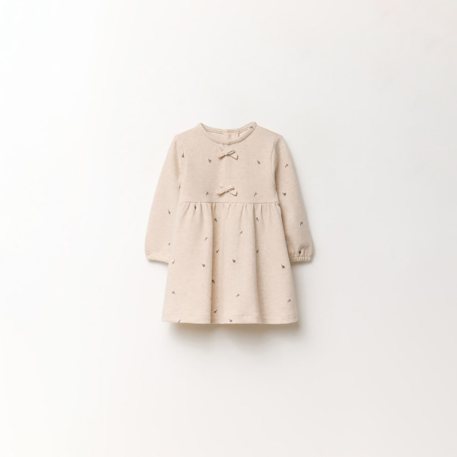 Vestido Bebé Niña Sfera Espiga Aop Flores Beige