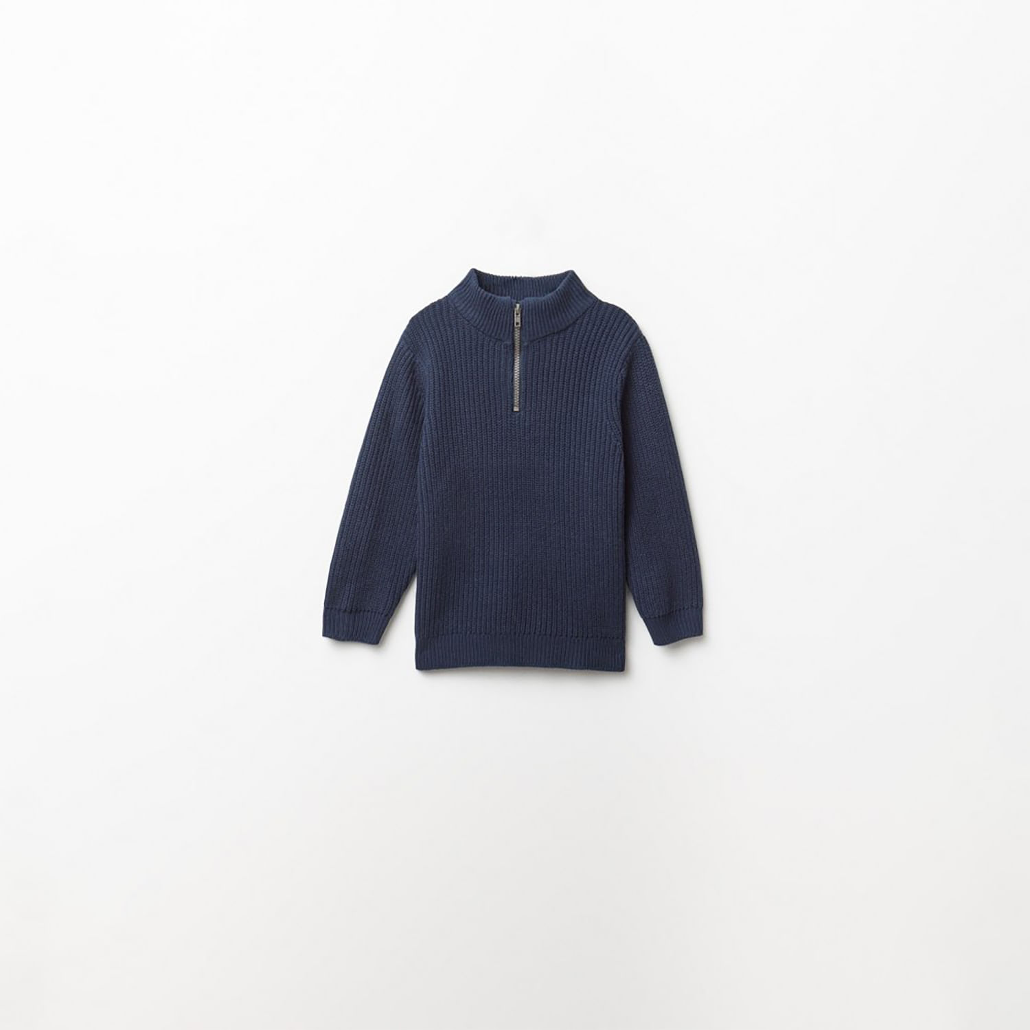 Chompa Niño Sfera Rib Cremallera Cuello Azul Marino