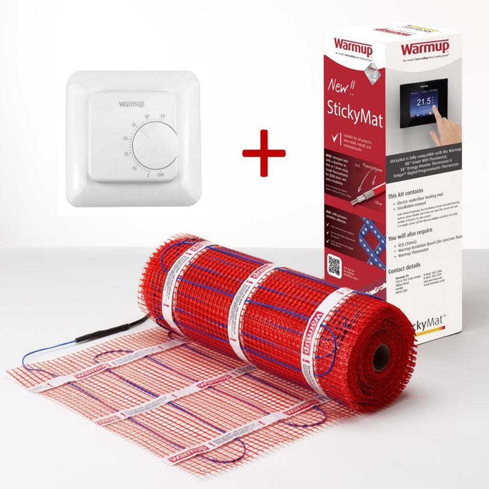 KIT DE MALLAS DE CALEFACCIÓN POR SUELO RADIANTE TERMOSTATO MSTAT 5M2