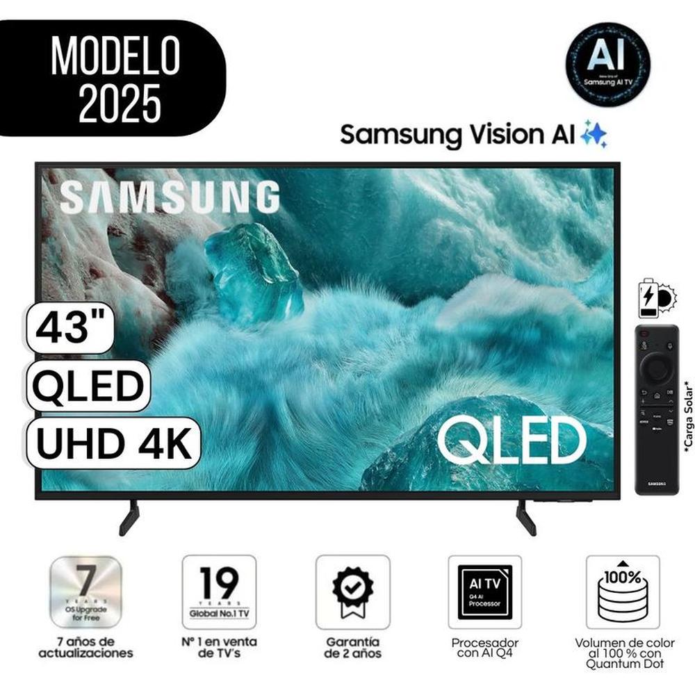 Televisor Samsung 43 Pulg  QLED Smart UHD 4K Vision Ai QN43Q7FAAGX Modelo 2025