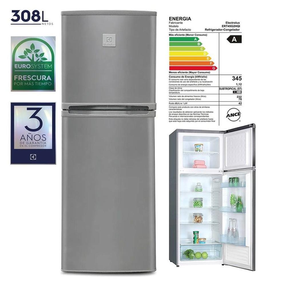 Refrigeradora Electrolux 308 Lt Top Freezer ERT45G2HQI Silver