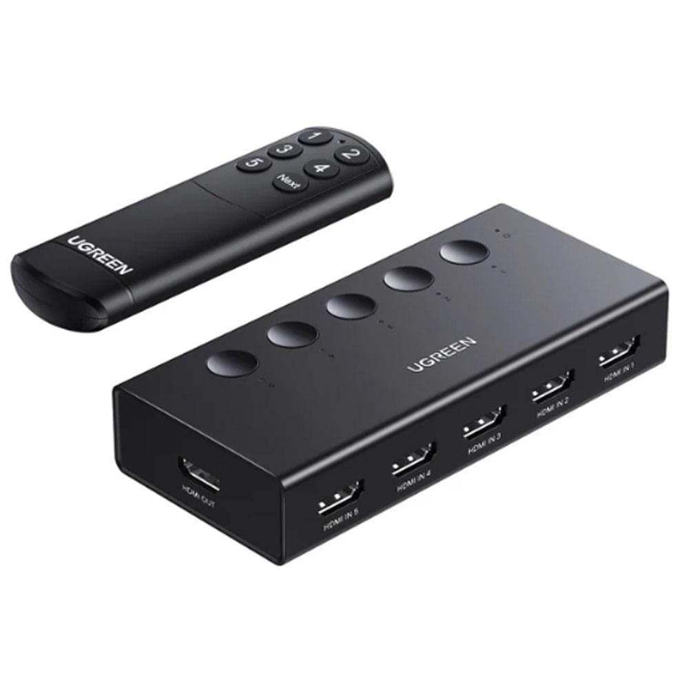 Switch HDMI 2.0 5 Puertos 4K 60Hz 3D HDR UGREEN con Control HDCP 2.3