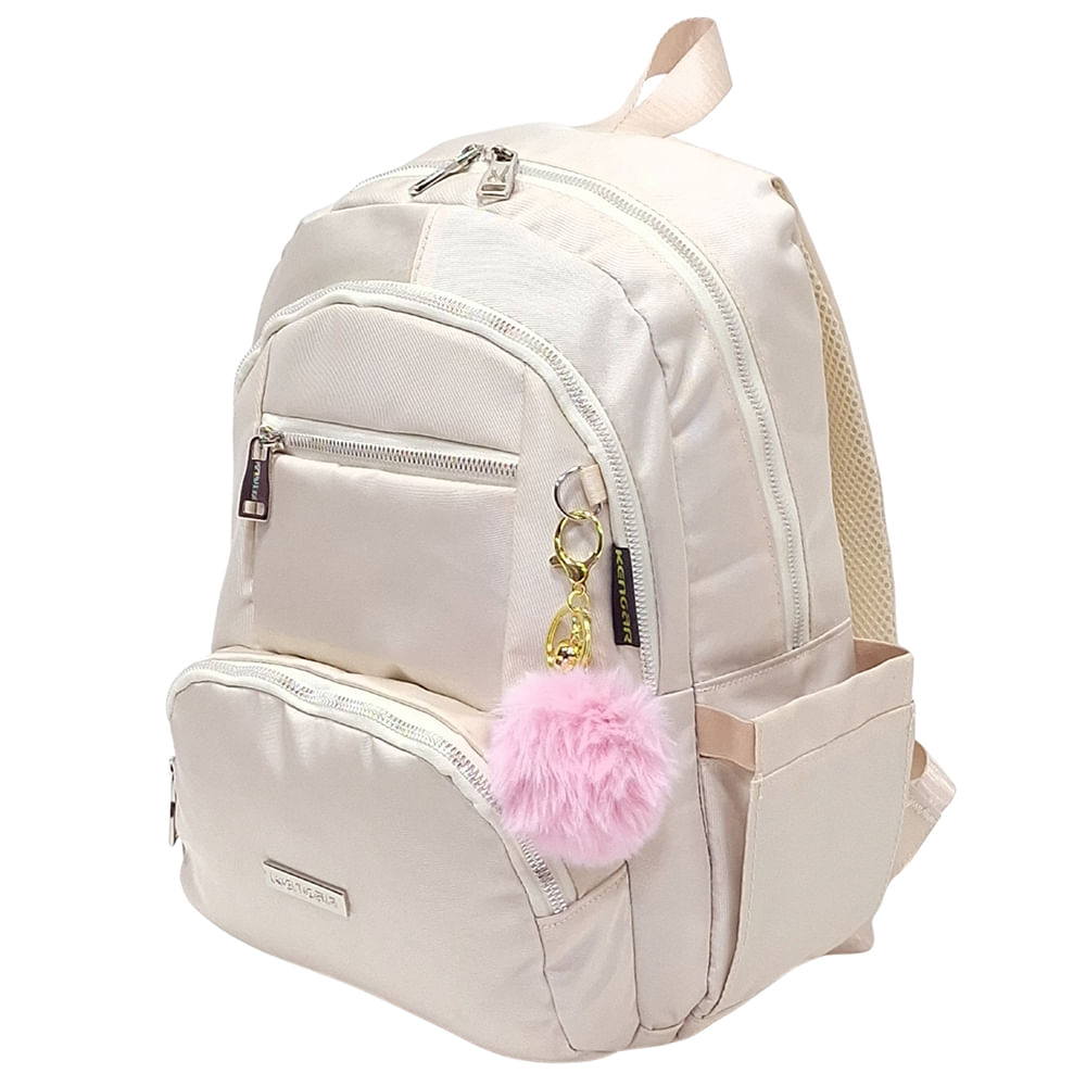 Mochila Modelo Print A4 Kengar - Crema Claro