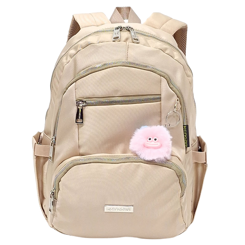 Mochila Modelo Print A4 Kengar - Crema