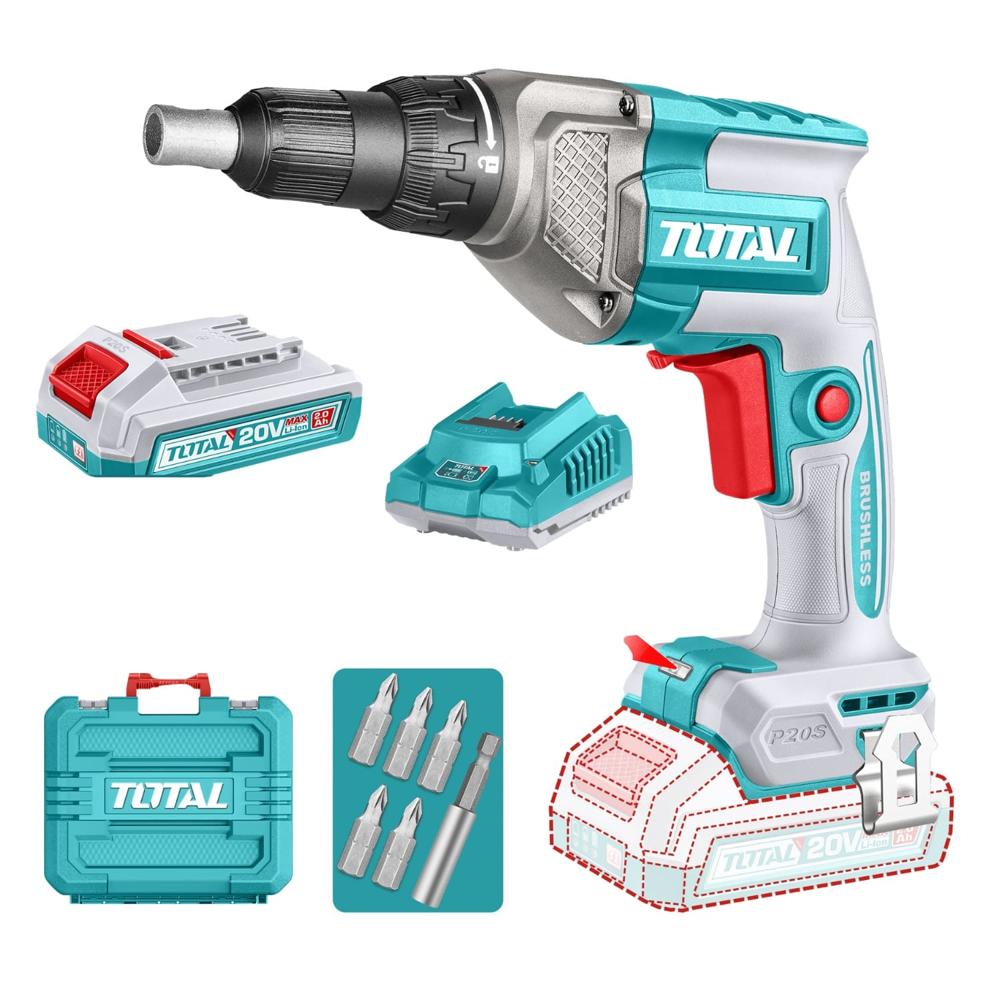 Atornillador para Drywall 1/4" 30Nm + Baterias 20V Total TDSLI204281