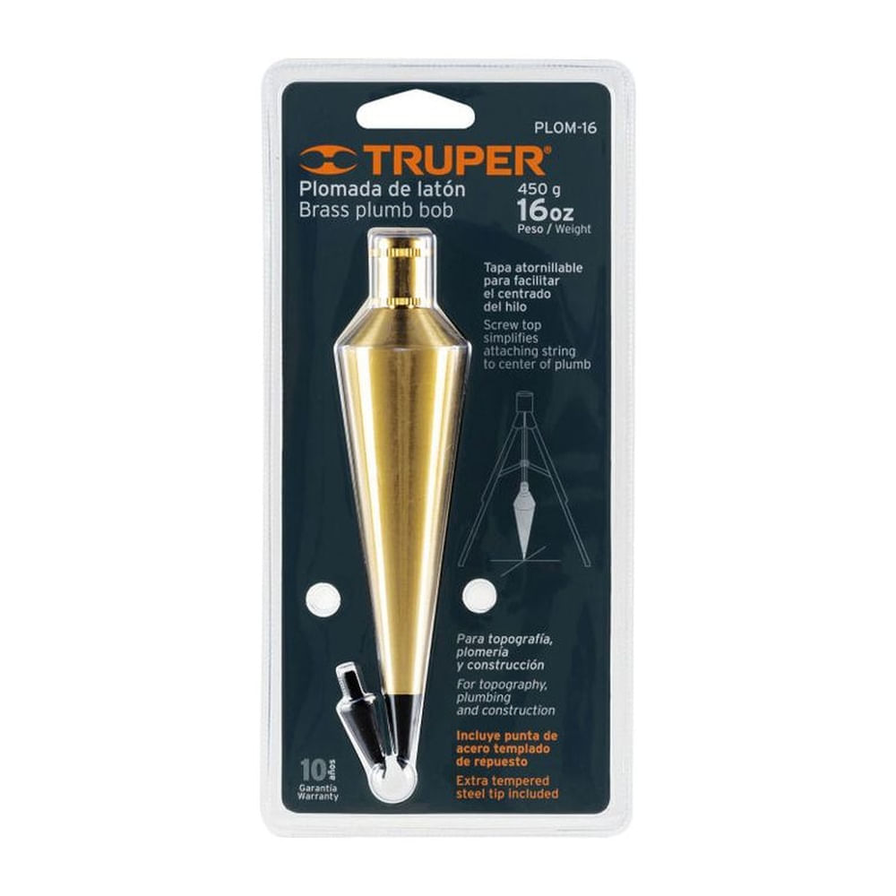 Plomada de latón 16 oz Truper - 17072