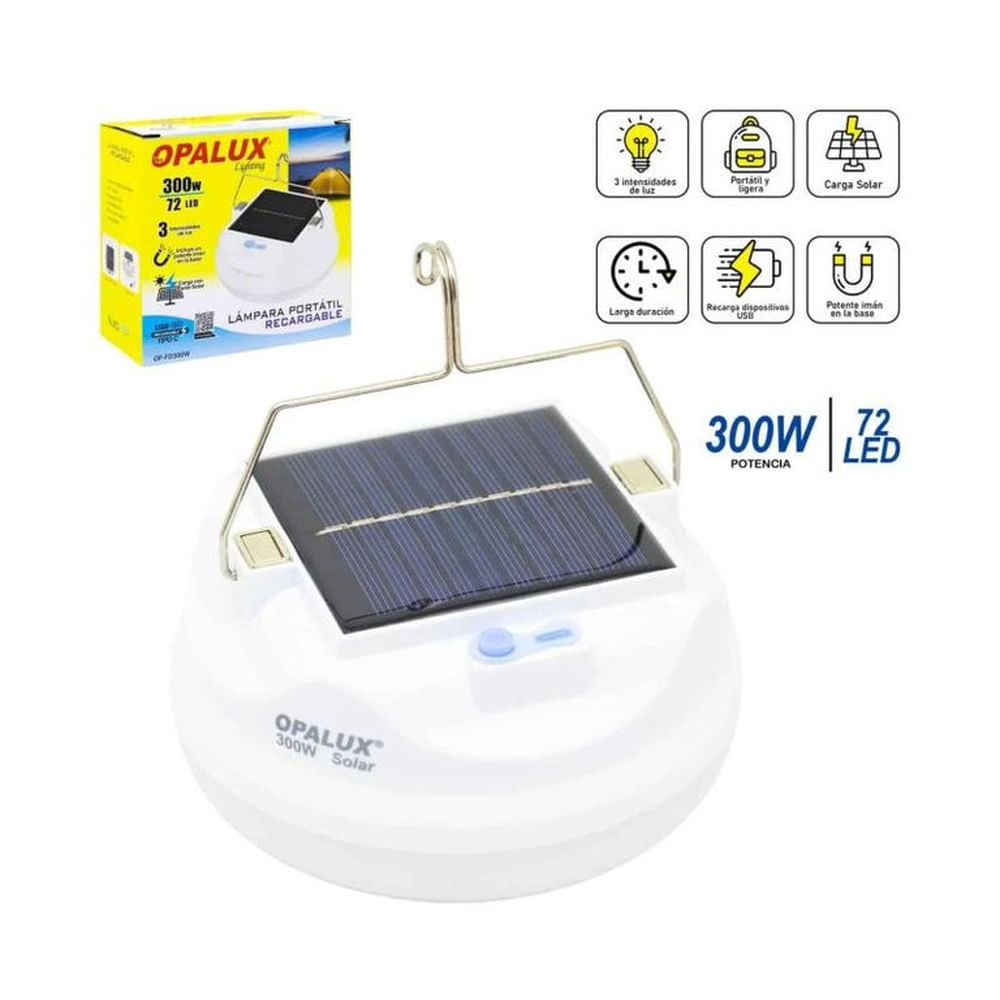 Lámpara Portátil Recargable LED 300W OP-FD300W OPALUX
