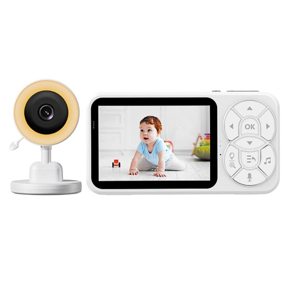 Monitor para Bebé con Cámara HD 3.5 "" Visión Nocturna, Detección de Llanto y Sensor de Temperatura