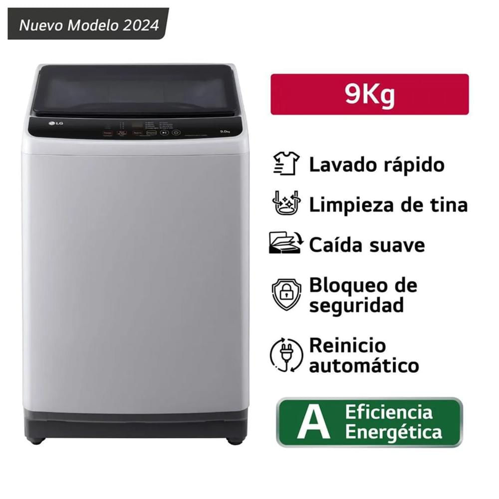 Lavadora LG WT9GL 9 Kg Lavado Rápido Carga Superior - Gris