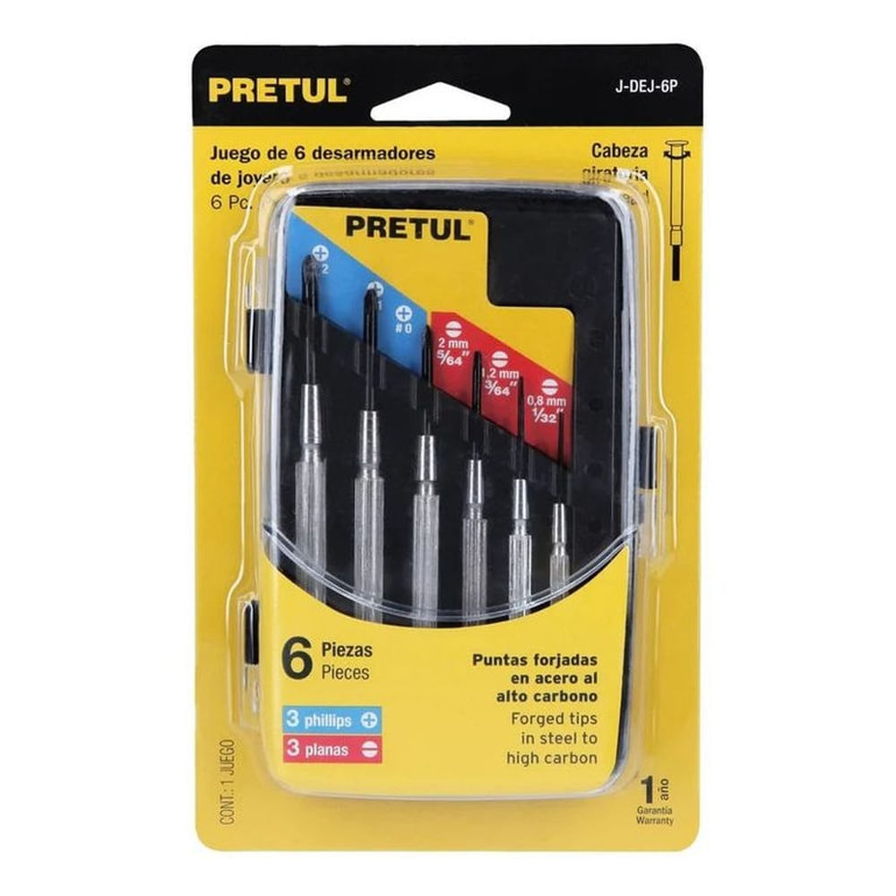 Desarmadores De Precisión Mango Metálico Pretul - 21382