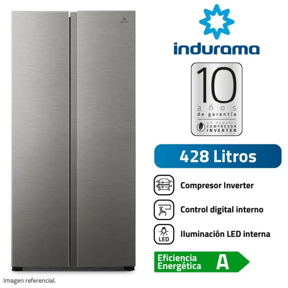 Refrigeradora INDURAMA 428LT Side by Side RI-769