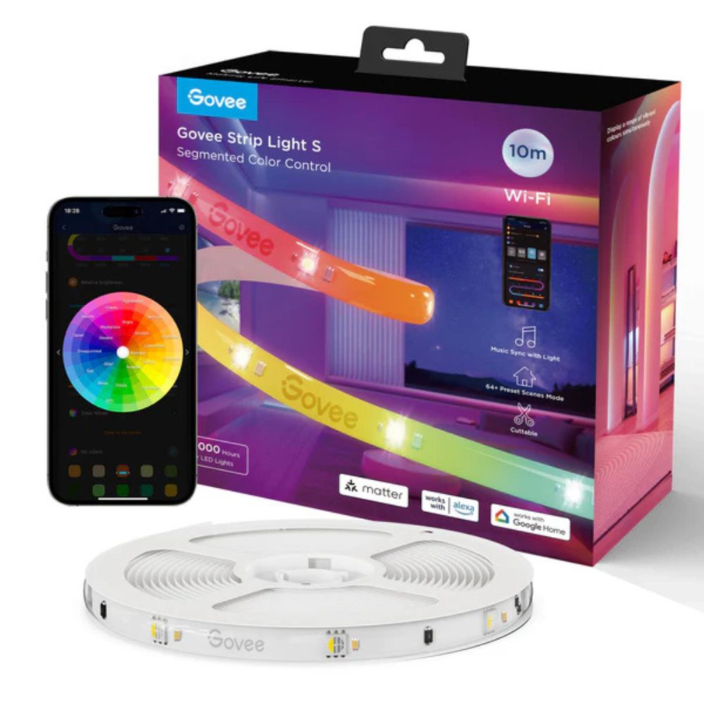 Tira De Luces Led Inteligente Govee Rgbicw 10m Wifi Bluetooth Matter Alexa