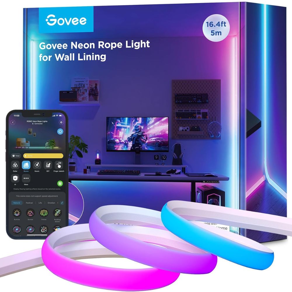 Tira Led Estilo Neon Inteligente 5 Metros Govee Para Esquinas Wifi Alexa