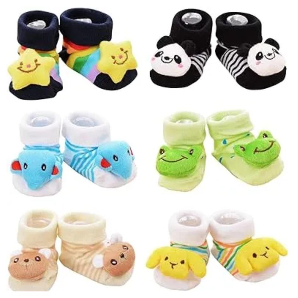 Pack 3 Medias Antideslizantes Para Bebes Con Muñeco