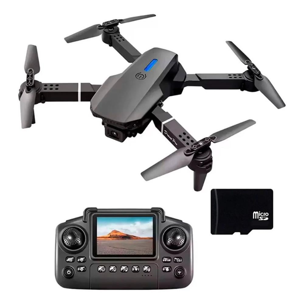 Dron E88 Screen con Doble Cámara WIFI con Control con Pantalla RC con Estuche Negro