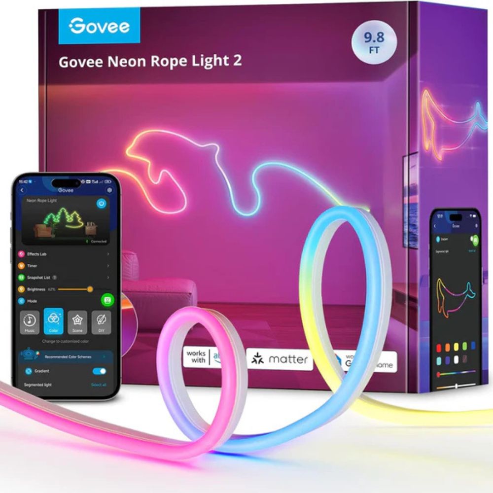 Tira De Luces Led Inteligente Estilo Neon Govee Rope 2 De 3 Metros WIfi Alexa