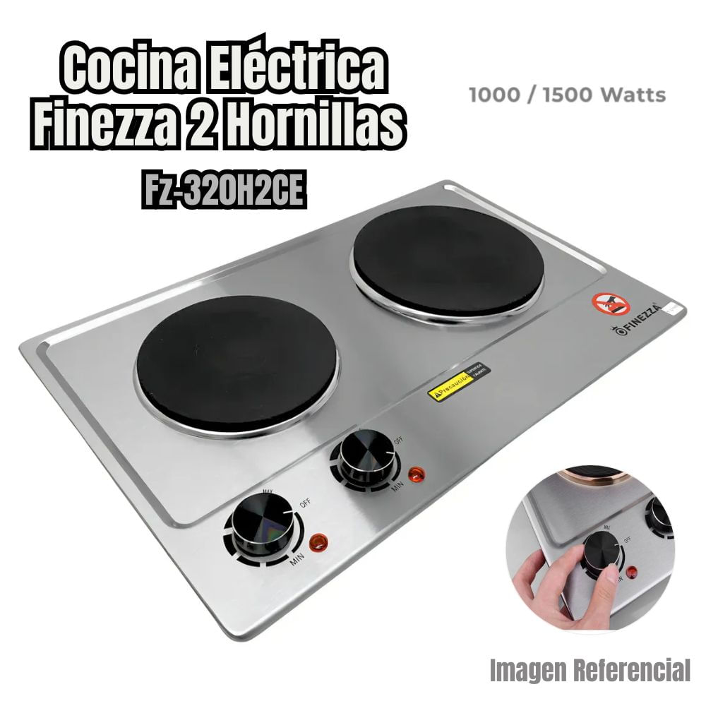 COCINA ELECTRICA FINEZZA DE 2 HORNILLAS FZ-203D3CH