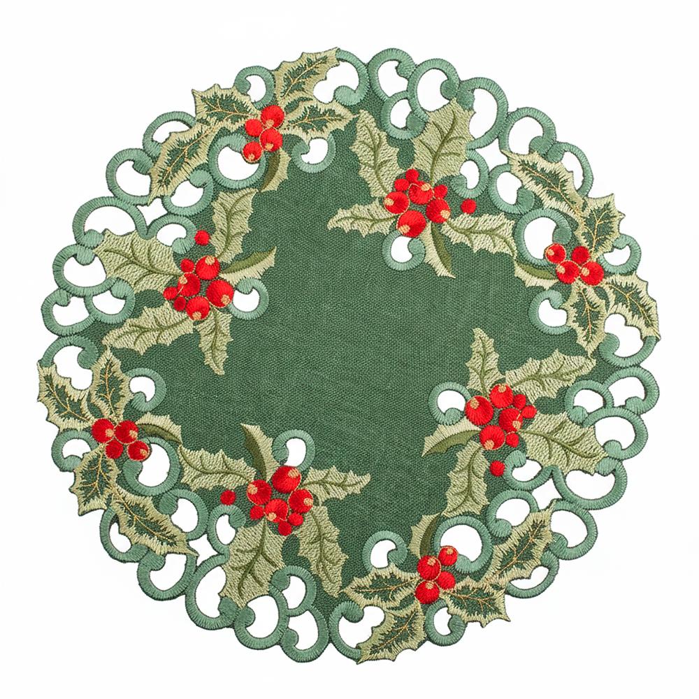 SETX2 TAPETES 30CM REDONDO VERDE DISEÑO CEREZAS