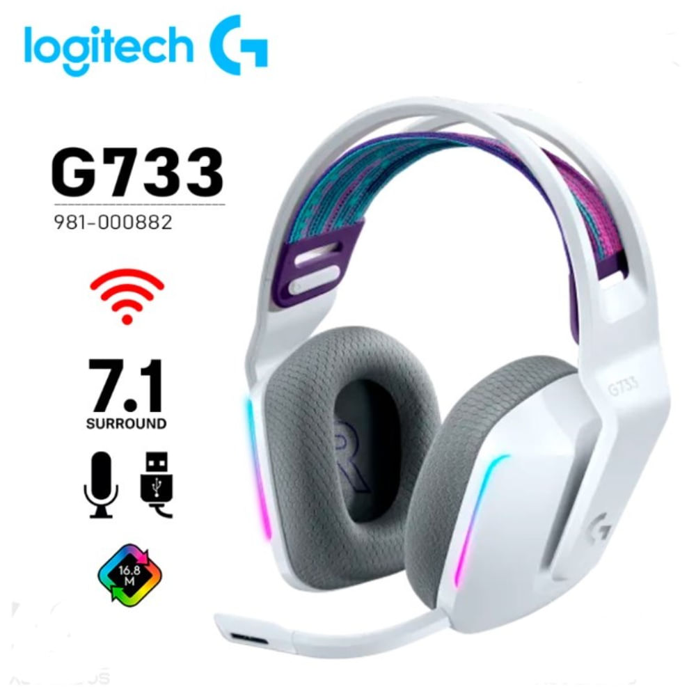 Audífono Logitech G733 Ligthspeed- Blanco