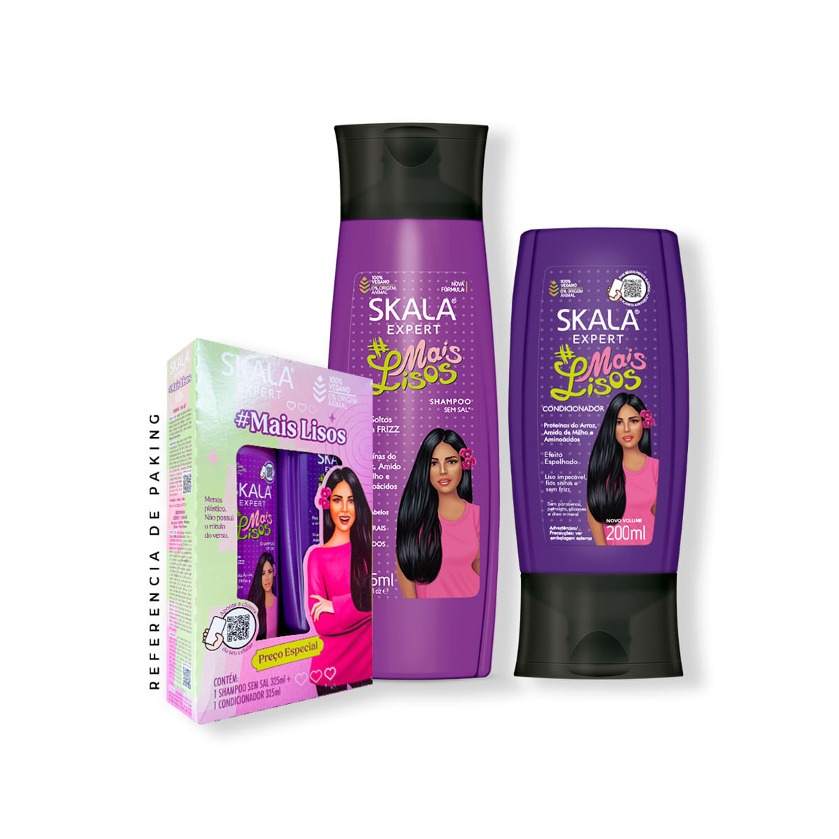Shampoo 325ml Acondicionador 200ml Mais Lisos Skala Expert  Regalo