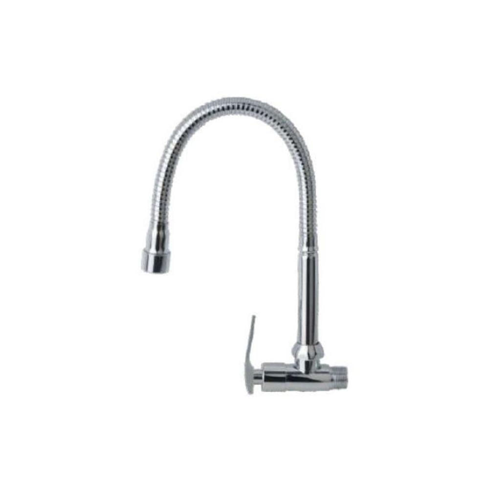 Llave Lavadero Flexible Pared Ac.Inox. Modelo Z Pico Chico C&A -  Gris